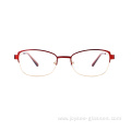 High Quality Vintage Half-rim Metal Optical Eyewear Frames Rectangle Computer Glasses